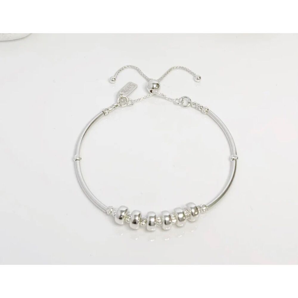 Sterling Silver 6 beads adjustable bracelet design by Rees size l/xl
